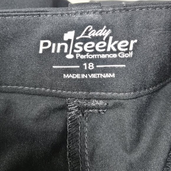NWT LADY PINSEEKER PERFORMANCE GOLF ESSENTIAL PANTS BLACK POLYESTER 18 MSRP $40 - Picture 9 of 13